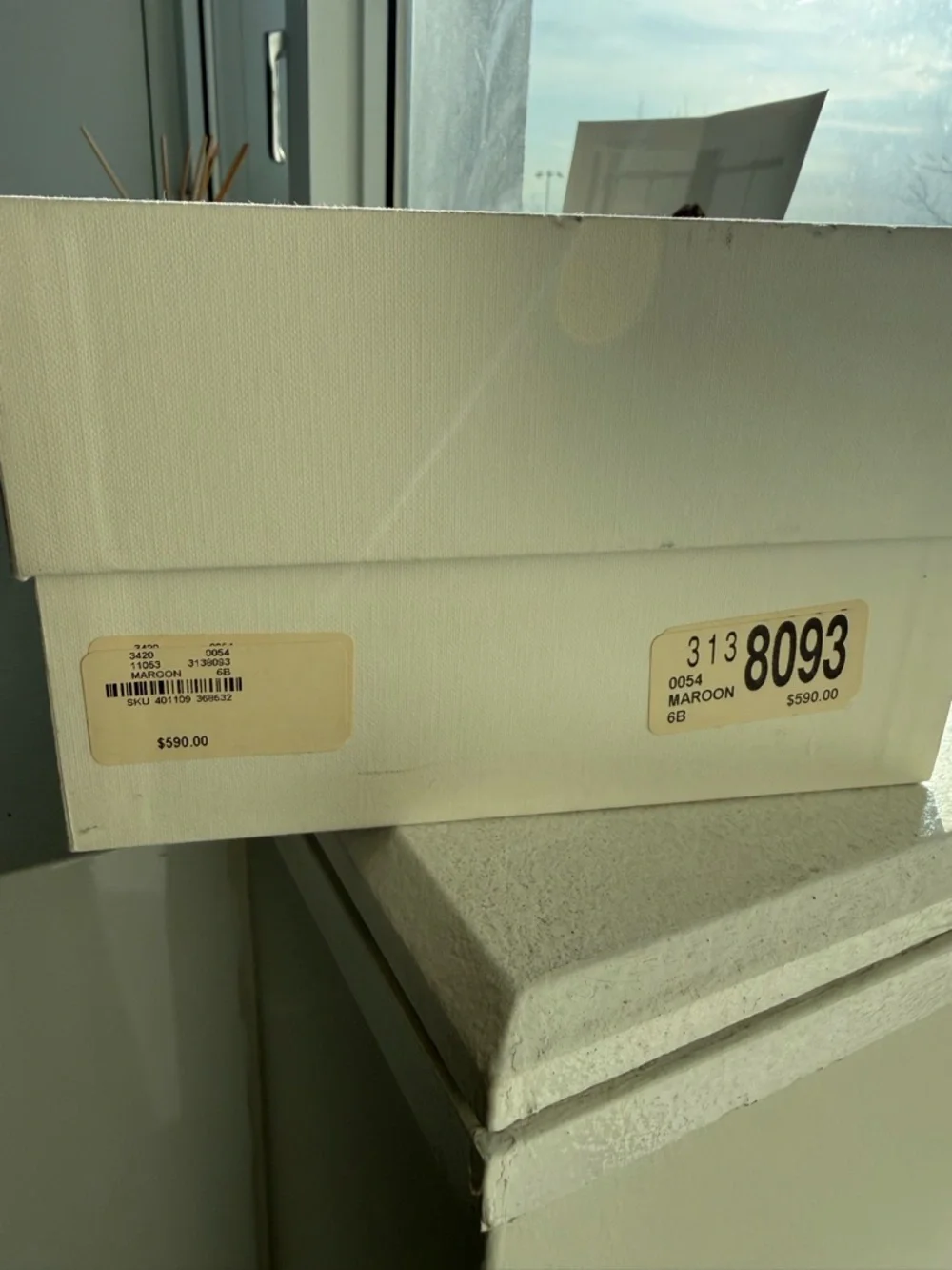 Celine Burgundy Leather Cross-Strap Slides - Picture 9 of 9